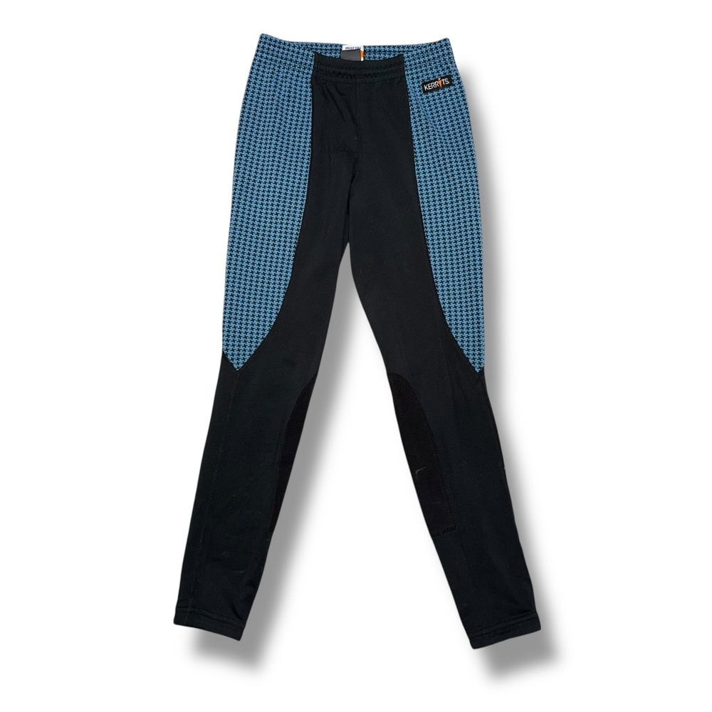 Kerrits Kids Horse Riding Breeches Pants Black Blue Houndstooth Size M